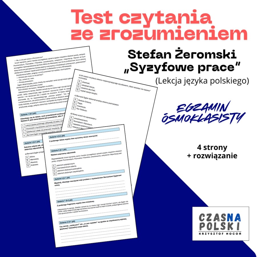 "Syzyfowe prace" – test czytania ze zrozumieniem