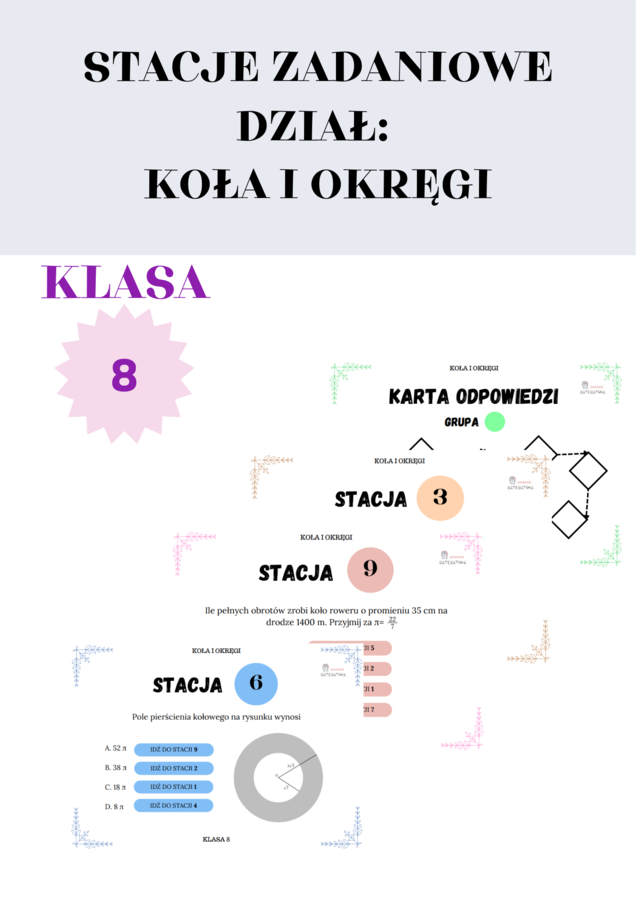 Stacje zadaniowe - koła i okręgi