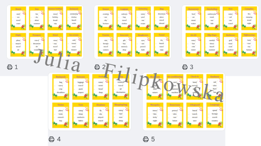 Taboo/ Gra/ Summer holidays / Wakacje / Warm-up/ Rozgrzewka/ Klasy 4-6/ Klasy 6-8/ Liceum/ SP 4-6/ SP 8/ SP 6-8/ Zabawa