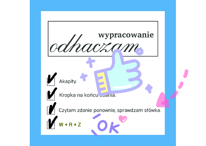 Pomocnik do pisania wypracowań - przypominajka