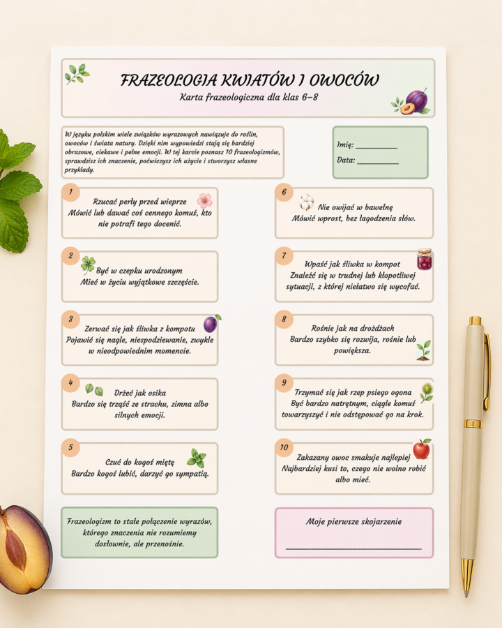 Frazeologia kwiatów i owoców