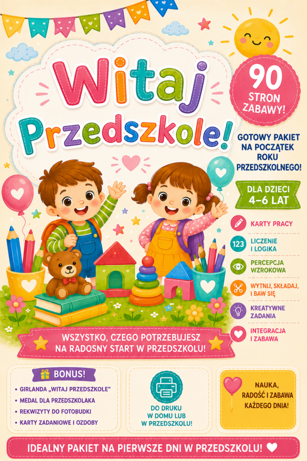 Witaj Przedszkole! MEGA Pakiet 90 stron