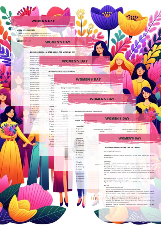 INTERNATIONAL Women's Day A2+/B1 Karty Pracy Gotowa Lekcja