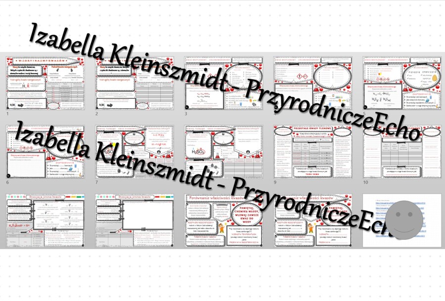 Zestaw sketchnotek i kart pracy + gratisowe linki do prezentacji multimedialnych niekomercyjnych wykonanych w genial.ly do indywidualnego pobrania i użycia do celów niekomercyjnych. Chemia 7 lub 8, „Kwasy”