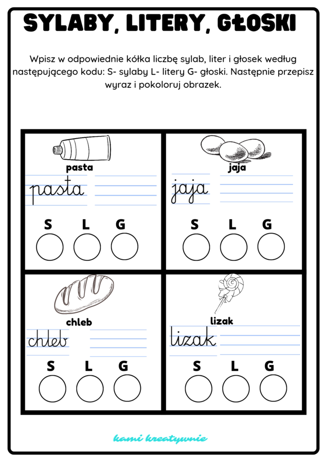 Sylaby, litery, głoski