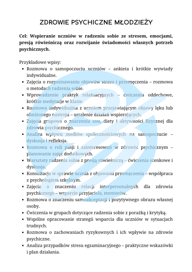 Wychowawca klasy – szkoła średnia – przykładowe wpisy do dziennika | ponad 150 wpisów