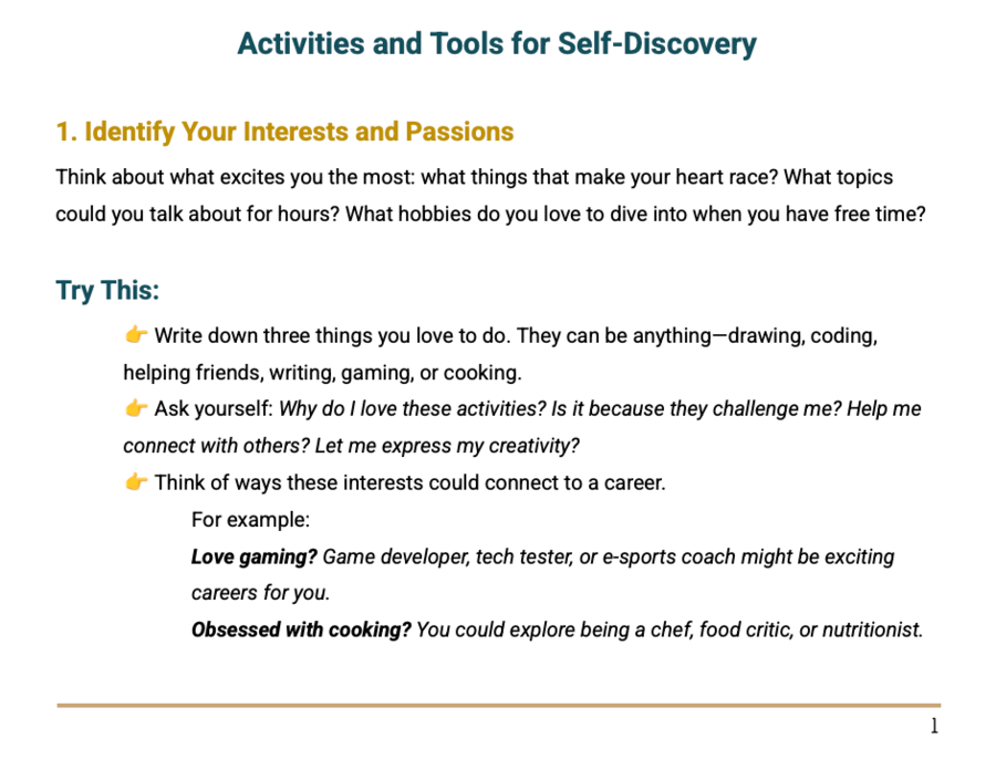 FUTURE TEEN: Career Exploration Mini-Guide. E-book dla nastolatków