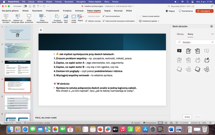 Notatka syntetyzująca - krok po kroku
