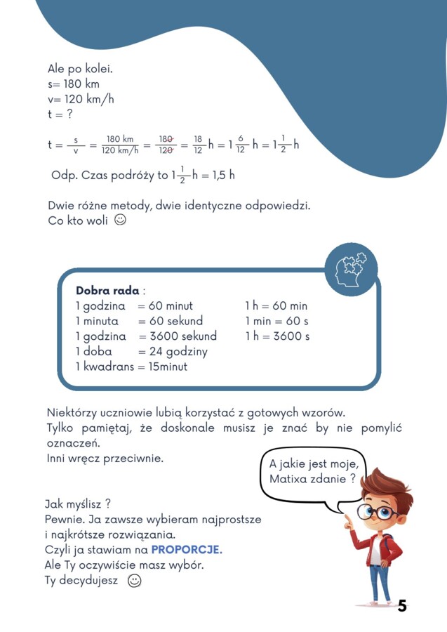 PRĘDKOŚĆ, DROGA, CZAS- z Matixem do E8