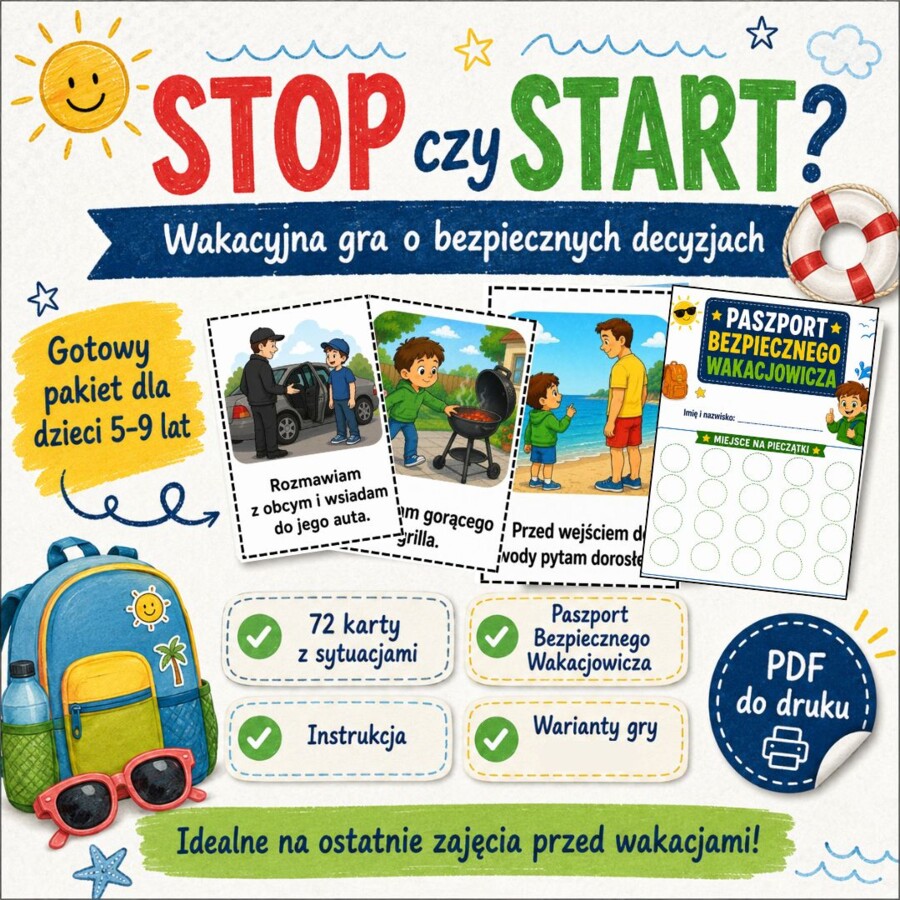 STOP czy START? Wakacyjna gra o bezpiecznych decyzjach