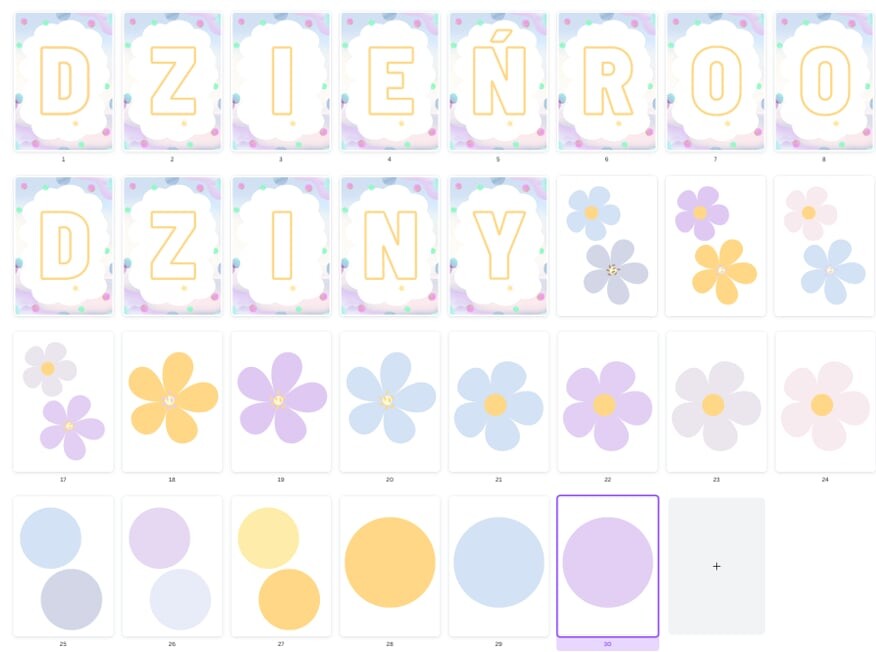 Dzień rodziny - girlanda + kwiatki