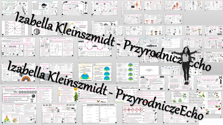 Megazestaw sketchnotek – notatek (51 sztuk) na cały rok szkolny do przyrody w klasie 4.