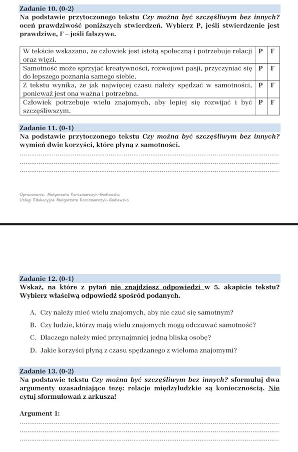 Arkusz egzaminacyjny "Opowieść wigilijna"