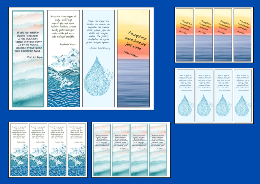 DZIEŃ WODY – wiosna - zakładki do książek – zakładka – wersja 3
