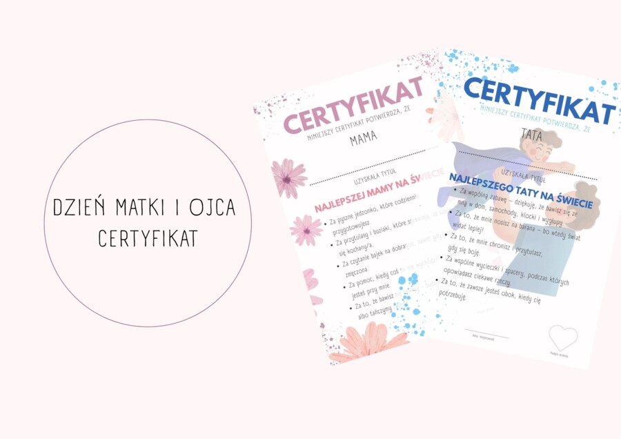 Dzień matki i ojca - certyfikat