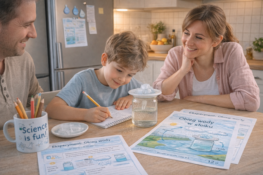 Obieg wody w przyrodzie – karty pracy i mini-eksperymenty