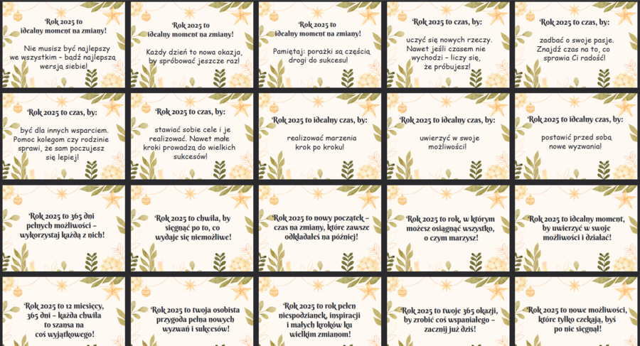 Hasła motywujące na Nowy Rok 2025