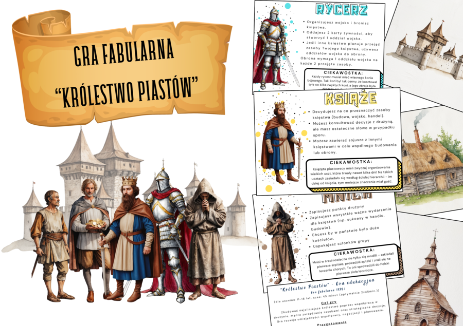 "Królestwo Piastów" – Gra edukacyjna-fabularna - grywalizacja - angażująca zabawa