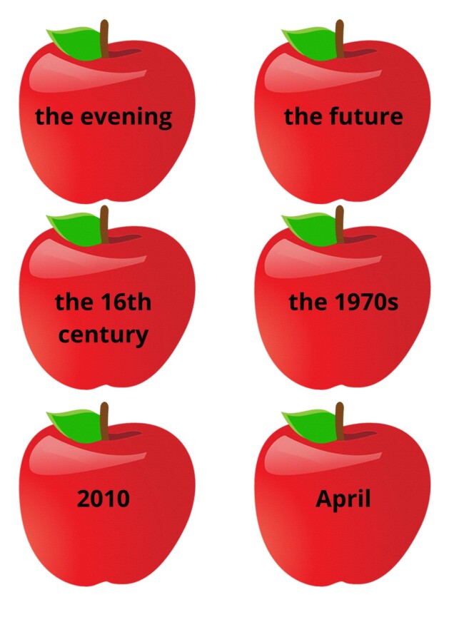 Prepositions of time- sorting activities