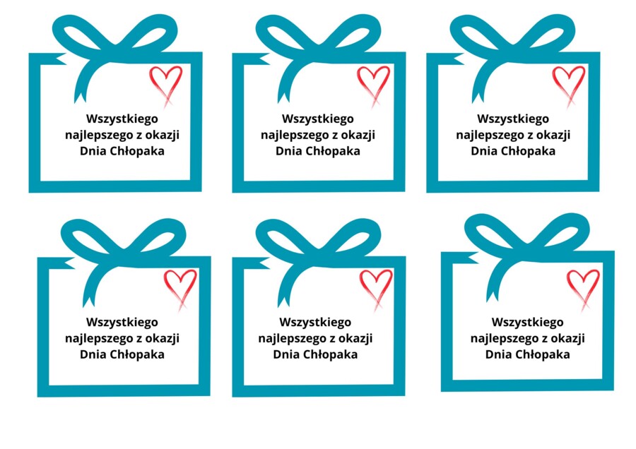 Dzień chłopaka, mini życzenia do paczki