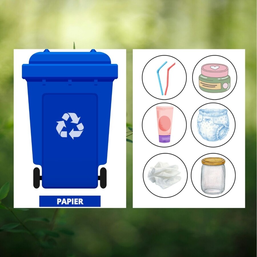 Nauka segregacji śmieci - zabawa edukacyjna