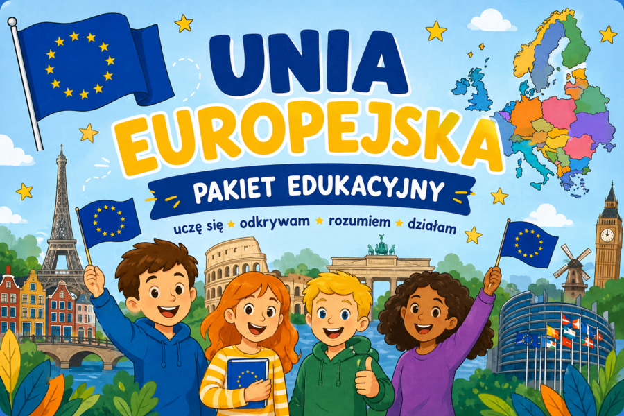 UNIA EUROPEJSKA - sketchnotatki, komiks, krzyżówka, szkoła podstawowa