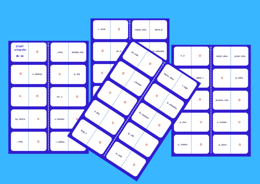 ORTOGRAFICZNE domino - ORTOGRAFIA - ó/u