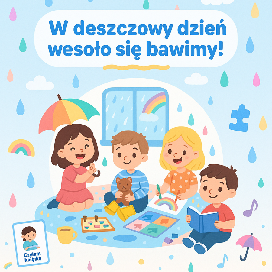 W deszczowy dzień wesoło się bawimy