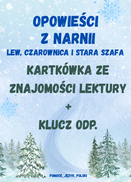 Opowieści z Narnii - kartkówka + klucz odpowiedzi