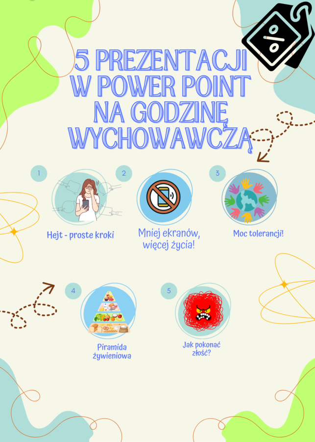 Paczka 5 prezentacji na godzinę wychowawczą w Power Point - W zestawie kupujesz taniej!