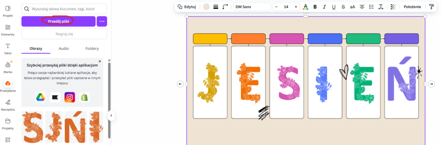 Alfabet polski z motywami jesieni (pdf i png do canvy )