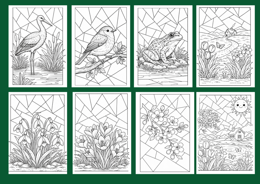 Kolorowanki WIOSNA – zestaw 37 stron do kolorowania