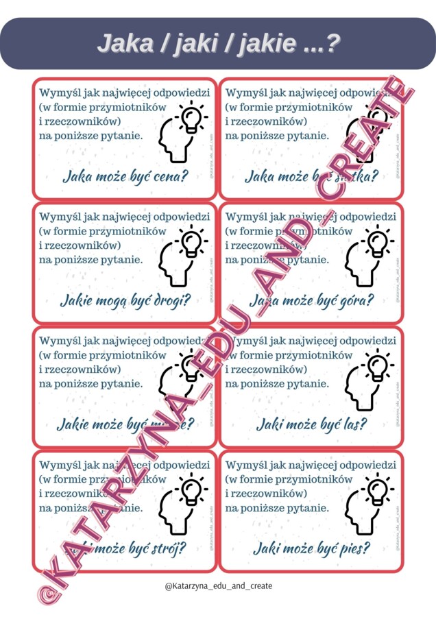 KREATYWNE KARTY - rozwijające twórcze myślenie