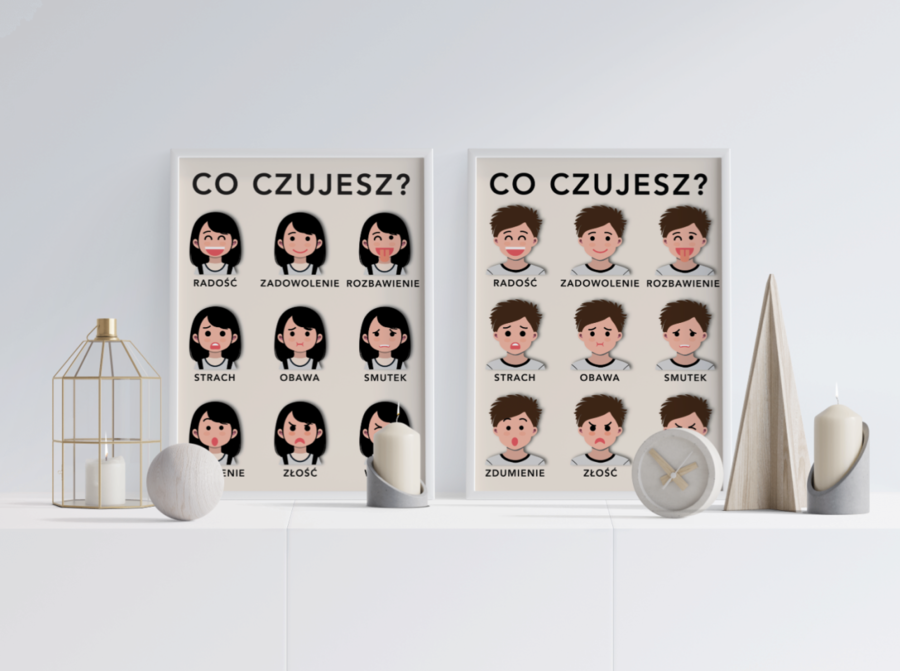 Emocje - co czujesz? - 3 plakaty 30x40 cm