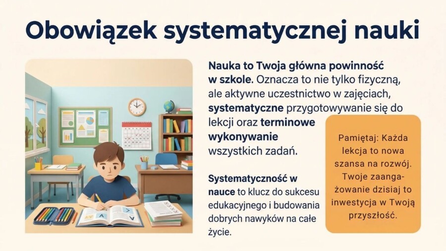 Prawa i obowiązki ucznia – prezentacja edukacyjna/gazetka (17 slajdów)