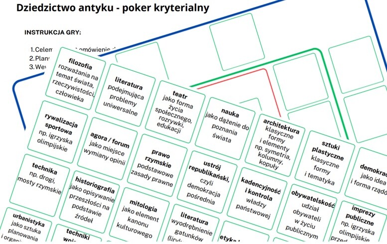 Dziedzictwo antyku - poker kryterialny