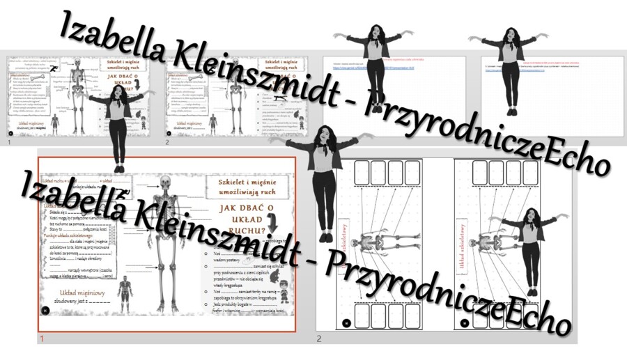 Kompletny zestaw na jedną lekcję „ Szkielet i mięśnie umożliwiają ruch” – sketchnotka + karty pracy w power point + gratisowy link do prezentacji multimedialnej niekomercyjnej + gratisowy link do lekcji multimedialnej niekomercyjnej również wykonanej w g