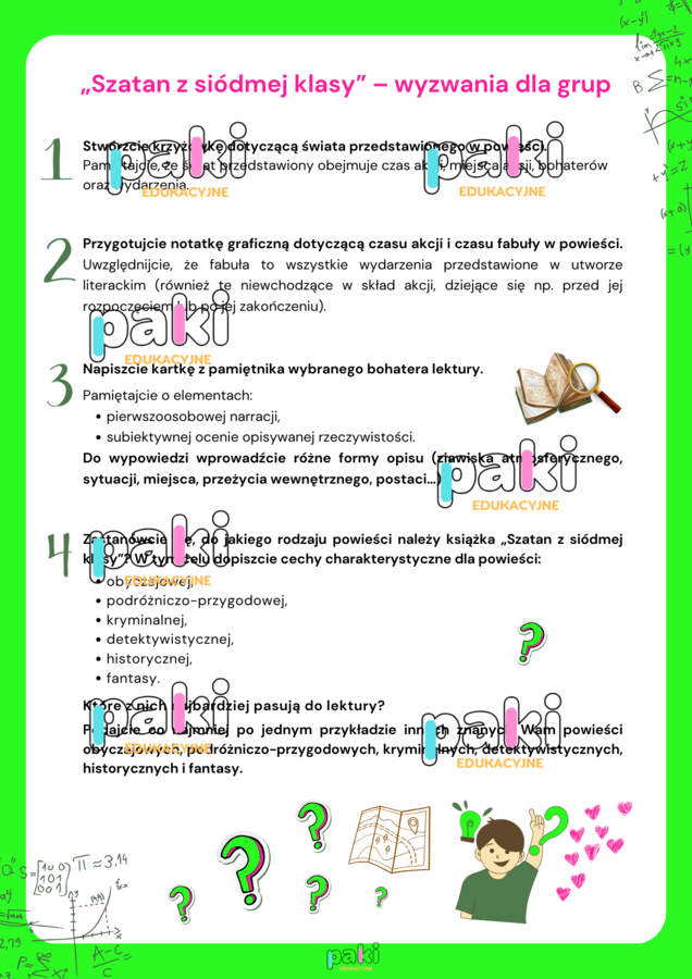 "SZATAN Z SIÓDMEJ KLASY" - wyzwania dla grup lub praca samodzielna