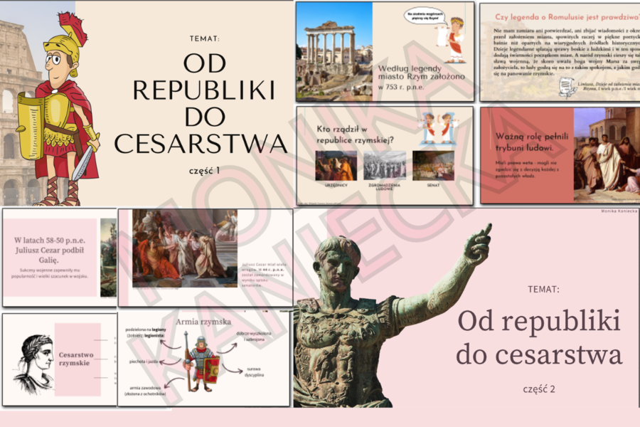 Od republiki do cesarstwa - prezentacja historia klasa 5
