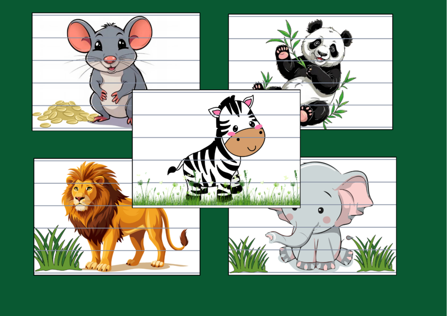 DZIEŃ ZWIERZĄT - puzzle - 14 szt.