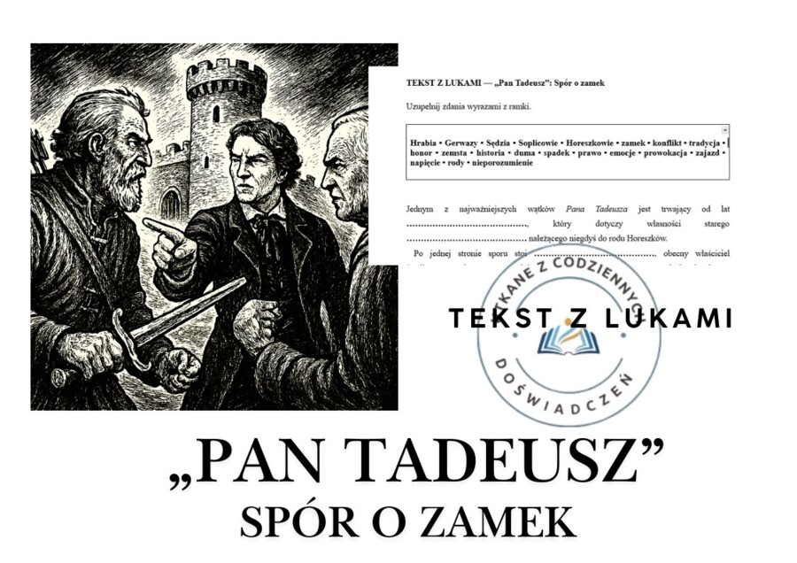 TEKST Z LUKAMI — „Pan Tadeusz”: Spór o zamek
