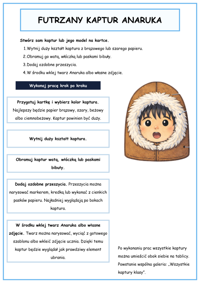 Anaruk i Arktyka – zestaw kart pracy dla klas 1–3