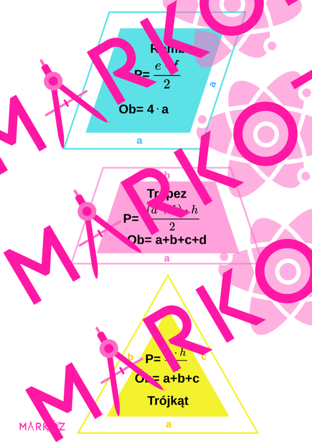 2 w 1: Fiszki i notatka - figury płaskie