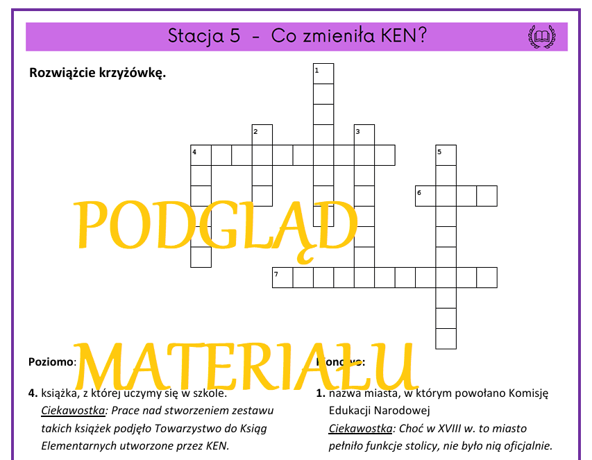 Komisja Edukacji Narodowej - stacje zadaniowe