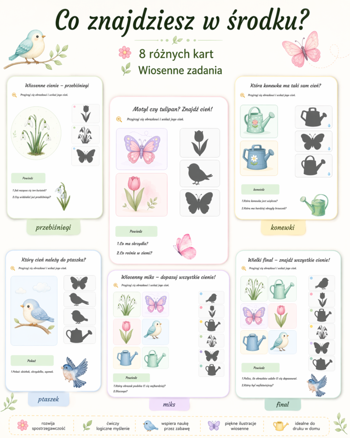 Wiosenne cienie - dopasuj obrazek