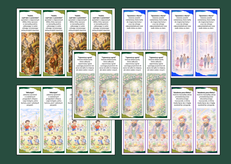 📚LEKTUROWE ZAKŁADKI do książek - 13 szt.