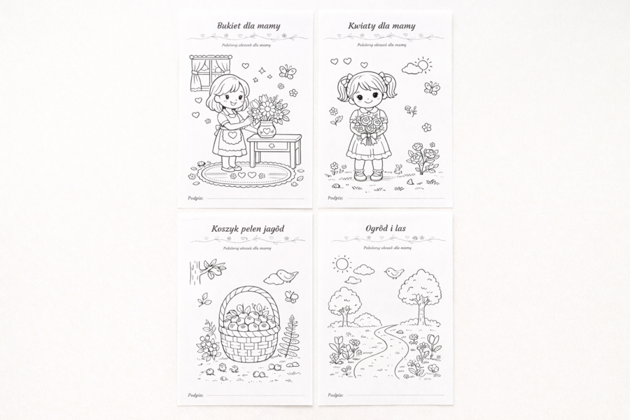 Bukiet dla mamy [Kolorowanka]