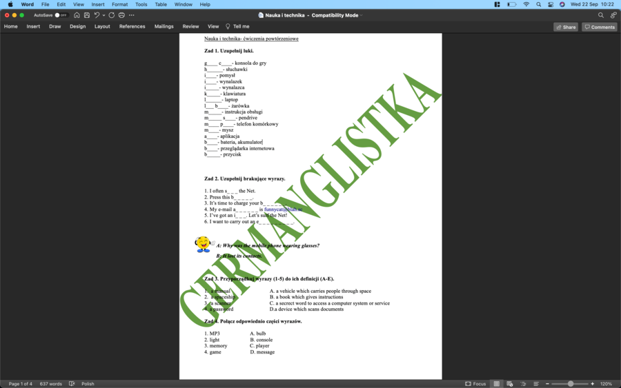 Nauka i technika - ćwiczenia powtórzeniowe dla ósmoklasistów i nie tylko