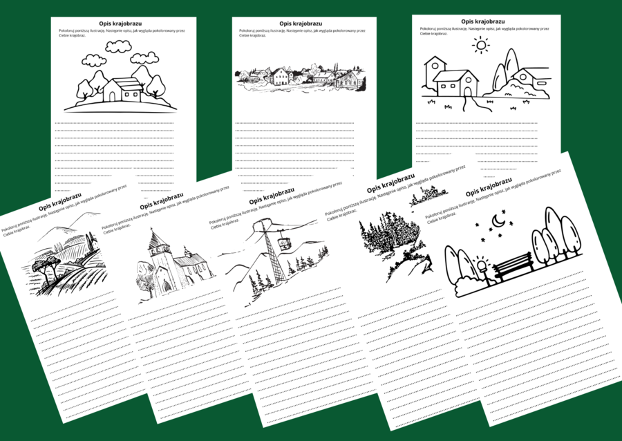 OPIS KRAJOBRAZU - karta pracy - kl. 4-5 - ćwiczenia redakcyjne
