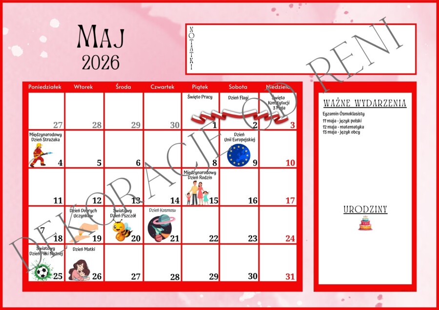 Kalendarz Szkolny 2025/2026 z świętami i dniami nietypowymi